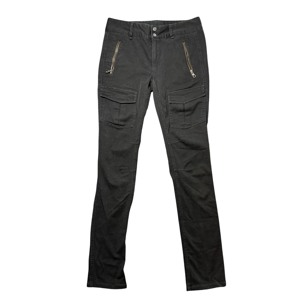 Rag & Bone Bowery Black Skinny Cargo Pants  Fit Zip Pockets Size 2